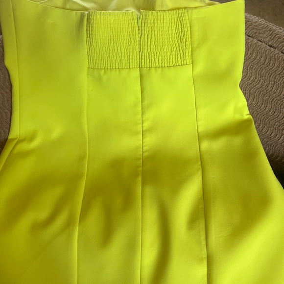 Retrofete Neon Yellow Strapless Mini Dress - Picture 3 of 8